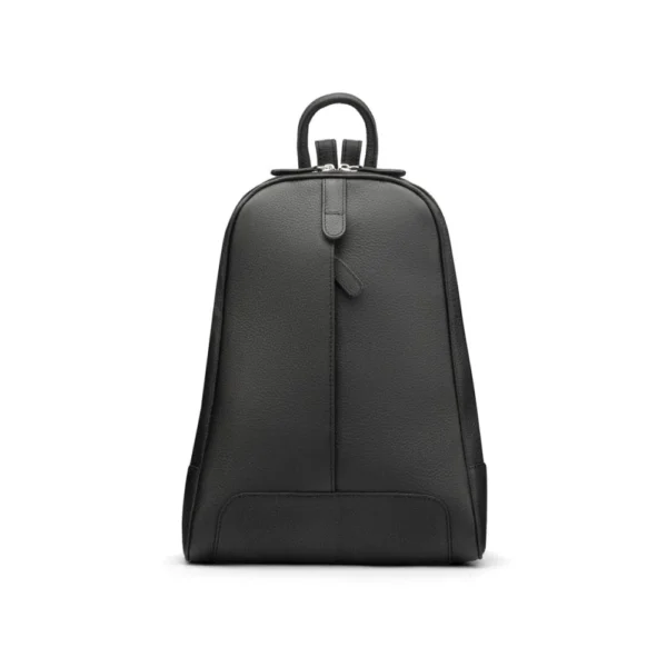 Black Ladies Leather Backpack – Classic Black with Free Gift