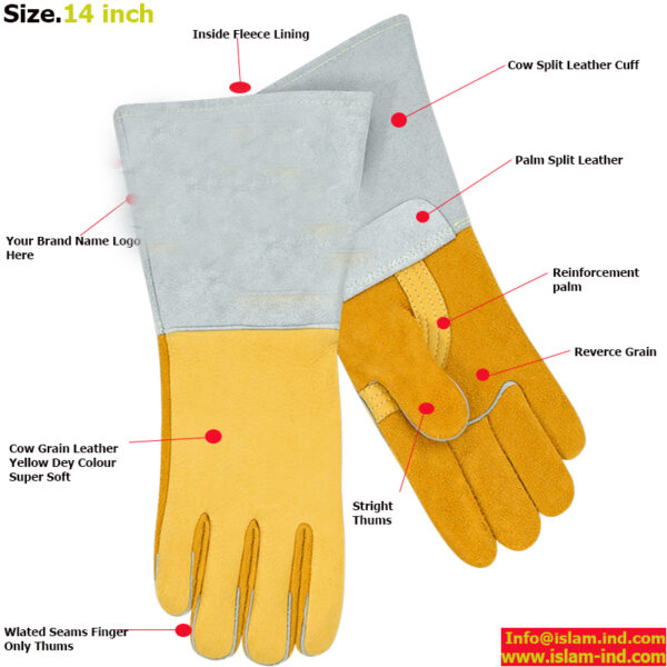 Heavy-Duty Leather Stick Welding Gloves – Heat Resistance & Maximum Protection