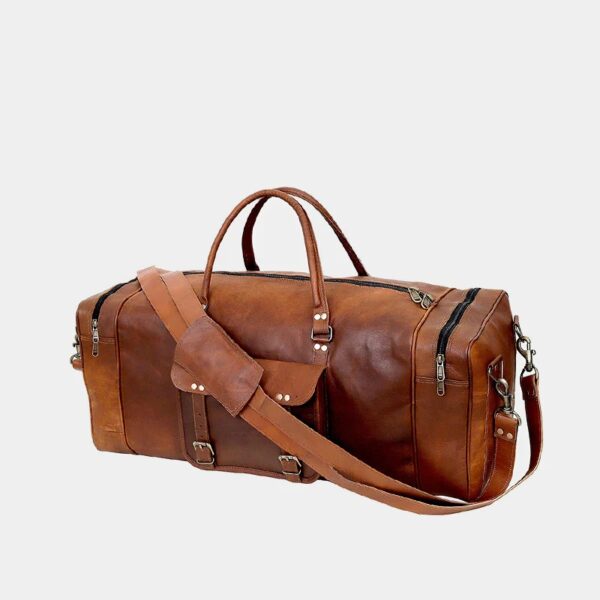 Premium Leather Weekend Bag – Stylish Travel & Gym Bag
