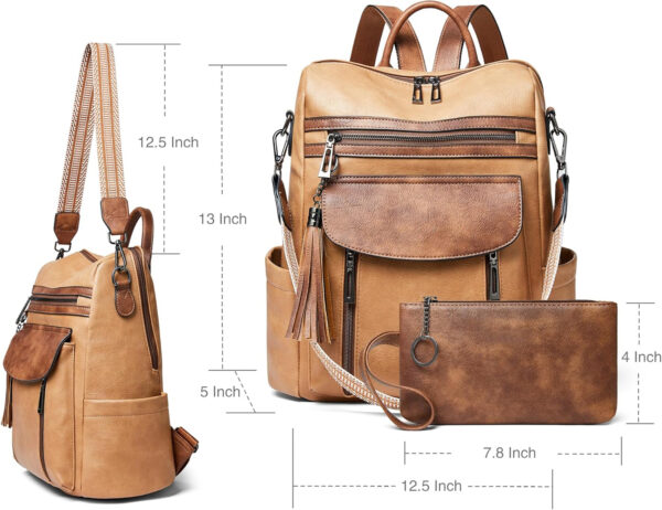 Fashion Leather Backpack Purse for Women – Stylish Everyday Convertible Bag