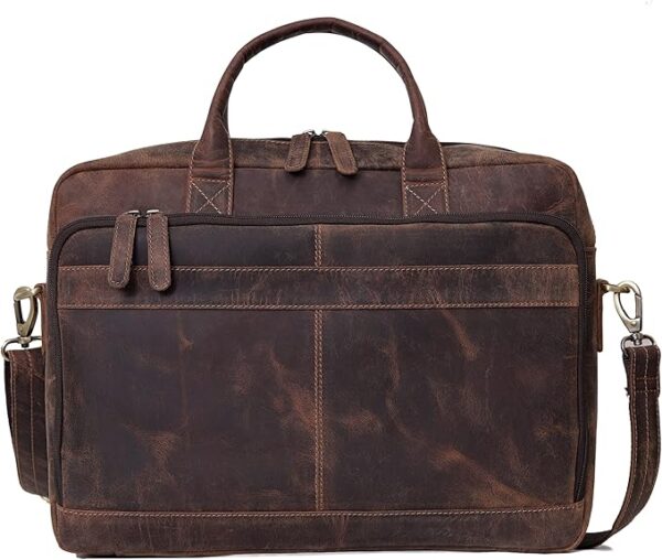 Full Grain Leather Laptop Bag – Premium Business & Office Briefcase